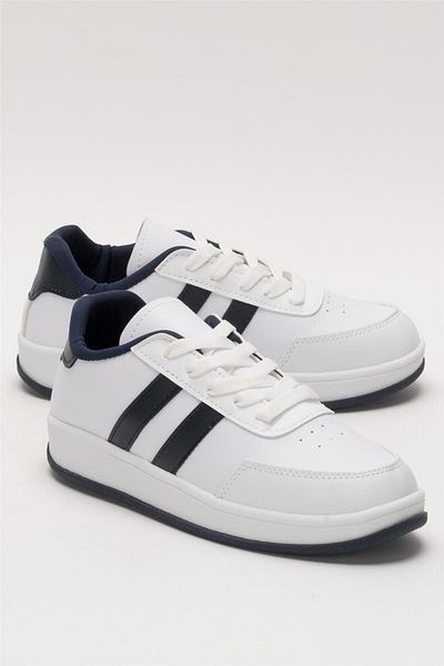 Liger Unisex Flat Light Sole Casual Sneaker Παπούτσια ΛΕΥΚΟ - ΜΠΛΕ