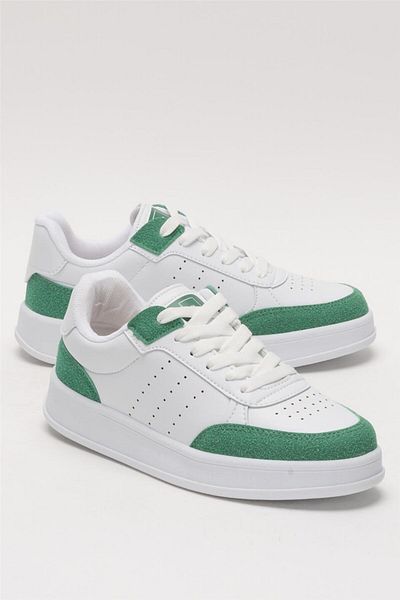 Liger Unisex Flat Light Sole Casual Sneaker Shoes White - Green