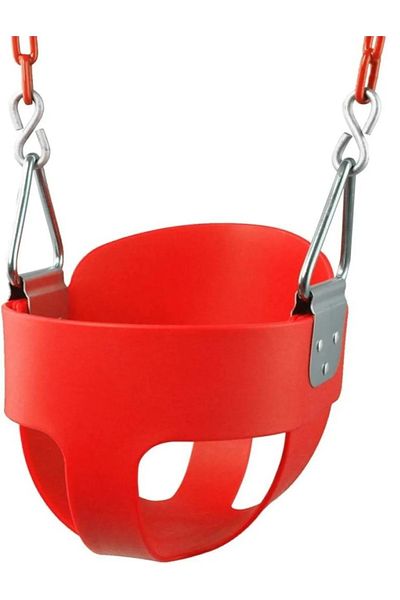 Fitness World Vans Heavy Duty Full Back Kids Swing Seat with Plastic Coated Chains for Outdoor and Indoor