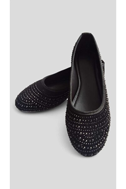 VESEO حذاء باليه نسائي أنيق ومريح للاستخدام اليومي من الحجر الأسود