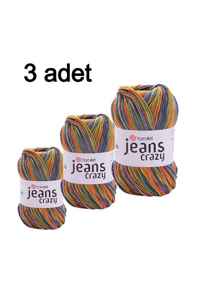 Yarnart Yarn Art Jeans Crazy Υφαντική Κλωστή 8213 Punch Κλωστή 3'λιπ Συσκευασία