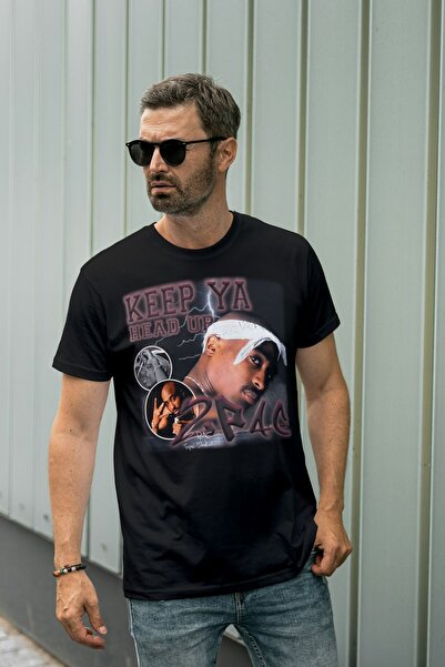 Texclusive تي شيرت توباك شانتير أسود للجنسين من 2Pac