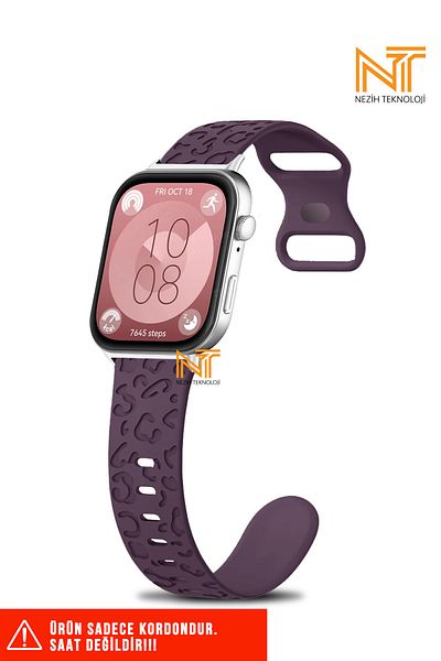 Nezih Case ساعة Huawei Watch Fit 3 / Fit 4 / Fit 4 Pro متوافقة مع سلك / حزام سيليكون عالي الجودة بنمط الفهد