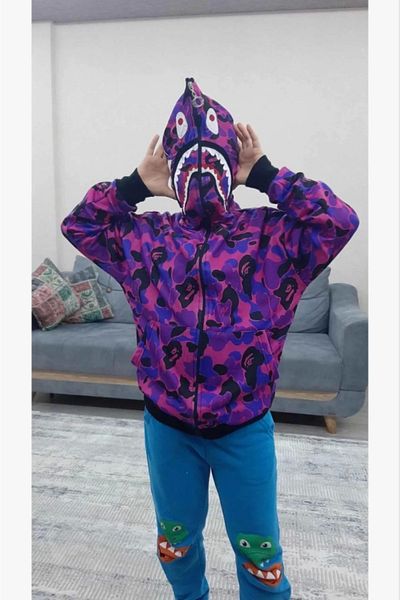 Viyamo Purple Embroidered Hooded Cardigan - Two Thread Zip Zip