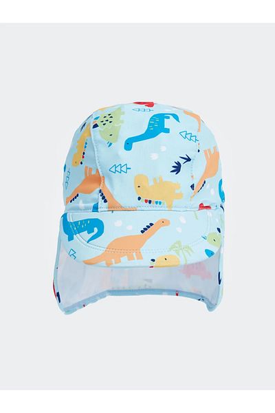 LC Waikiki Lcw Baby Blue Dinosaur Printed Baby Boy Cap Hat