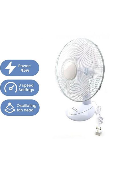 Cady One 3-blade electric table fan, 45 watts, with 3 speeds