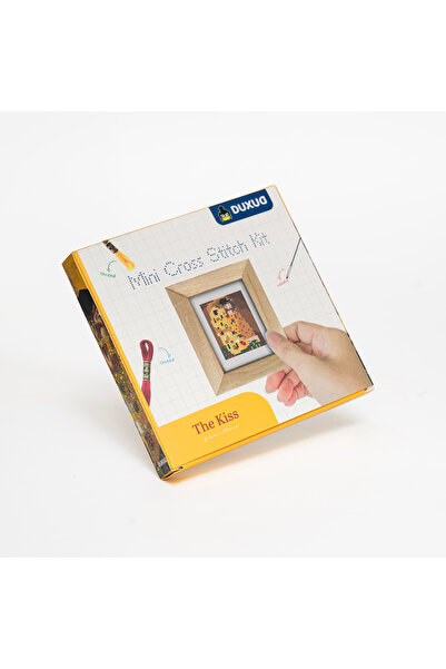 Duxud The Kiss Ahşap Çerçeveli Kutulu Minyatür Etamin Kiti