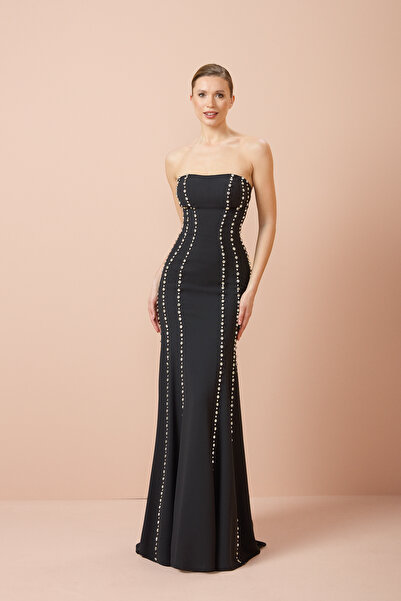 Hüseyin Baştürk Straplez Taşlı Balık Abiye