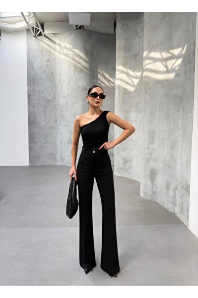 TUA MODA Tua Moda 230 Gr Poly Viscose Full Lycra Flared Trousers