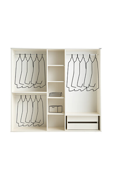 Pema Home Peri %100 Mdf Membran 5 Kapaklı Dolap Gardırop