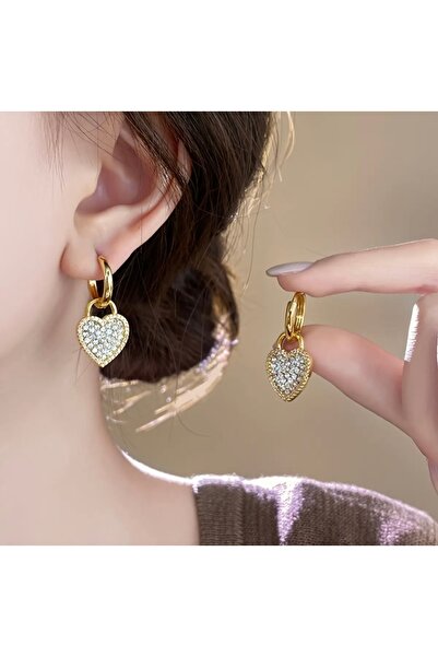 Accessories Vanilla Avenue Şık Kalp Şeklinde Taşlı Sallantılı 925 Gümüş Kadın...