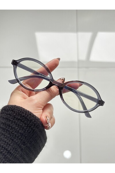 BluePepper نظارات MIUX بإطار بيضاوي مدخن للحماية من الضوء الأزرق، متوافقة مع ...