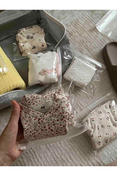 Kraft pack ambalaj ŞEFFAF, Lamineli ,BEYAZ SLİDER Kilitli Poşet ,fermuarlı Aksesuar Poşet 20X24 cm -10 Adet