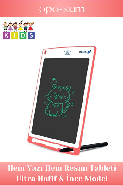 opossum Premium Lcd Ekranlı Kalemli Dijital Çizim Tableti Yazı Tahtası Boyama...