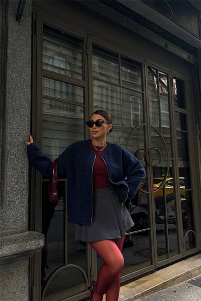Moka Shopin Mokashopin Bluz with Zipper - Navy Blue