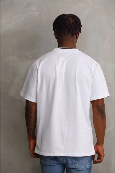 Viyamo Λευκό μπλουζάκι Unisex Oversize με στάμπα