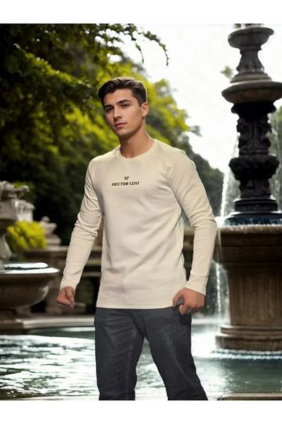 JANES Μακρυμάνικο μπλουζάκι Unisex Crew Neck - Λευκό