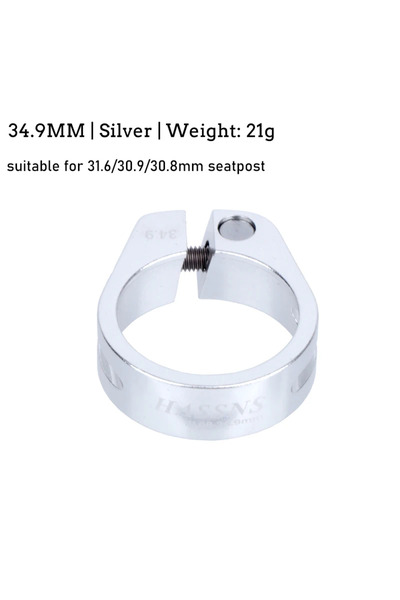 Choice Silver 34.9MM HASSNS Bicycle Seatpost Clamp Saddle Blocking Bike Seat ...