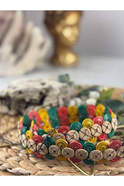 SEDEF TAKI Bohem renkli bağlamalı kemer