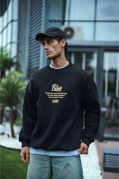 Store Hanorac cu imprimeu Kokosh Fashion Winter Crew Gât în ​​față și în spate - negru