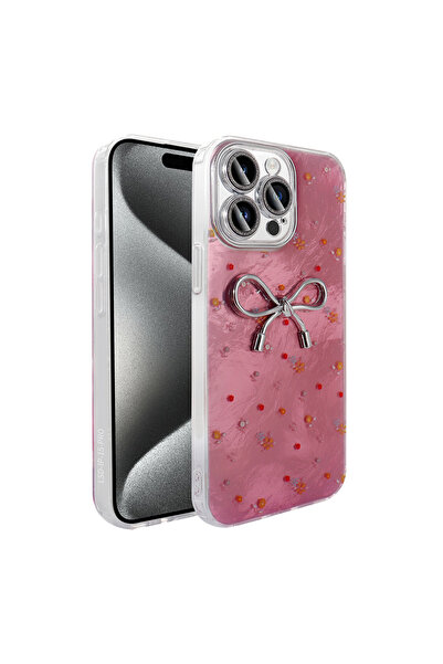 Rivor Apple iPhone 15 Pro Uyumlu Kılıf Kamera Korumalı Figürlü Parıltılı Renk...