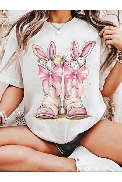 OVER HEAD Tricou oversize cu imprimeu Kadi Easter Rabbit