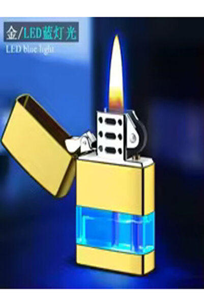 HK GİFT SHOP Işıklı Şeffaf Gövde Metal Gazlı Çakmak