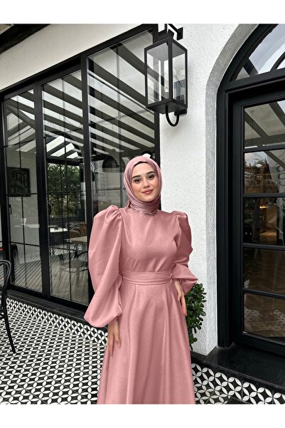 By Atelier Βραδινό φόρεμα Hijab σε σκόνη Hazel