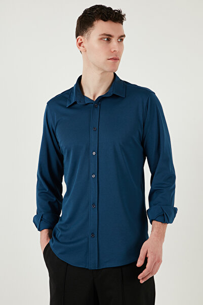 Buratti Бавовняна сорочка з прямим кроєм і прямим коміром для чоловіків СОРОЧКА CF25S119628