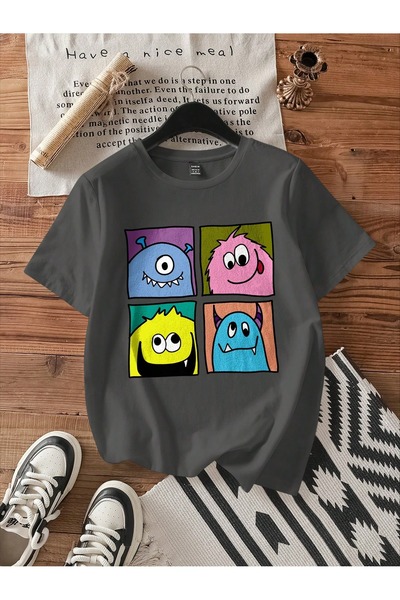 OVER HEAD Tricou oversize cu imprimeu Monsters UNISEX