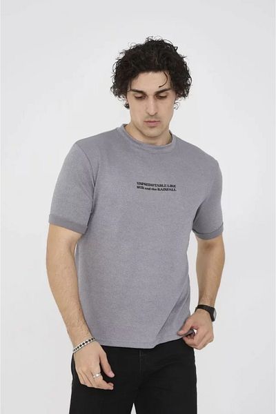 JANES Γκρι μπλουζάκι Unisex Slim Fit Crew Neck