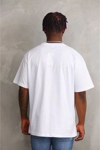 JANES Λευκό μπλουζάκι Unisex Oversize με στάμπα