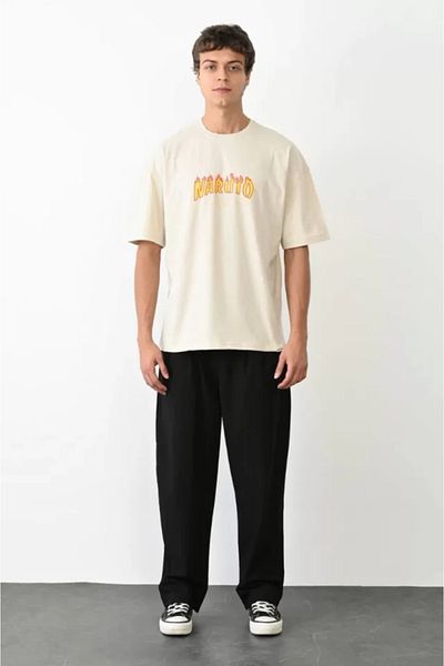 JANES Λευκό μπλουζάκι Unisex Oversize με στάμπα με λαιμόκοψη