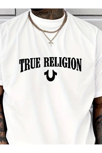 modaserdem Men's True Religion Printed Single Jersey T-Shirt