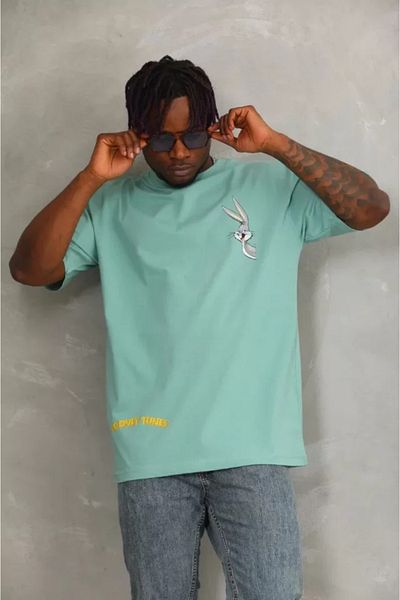 Modayakamoz Μπλουζάκι Unisex Oversize Mint Green Crew Neck