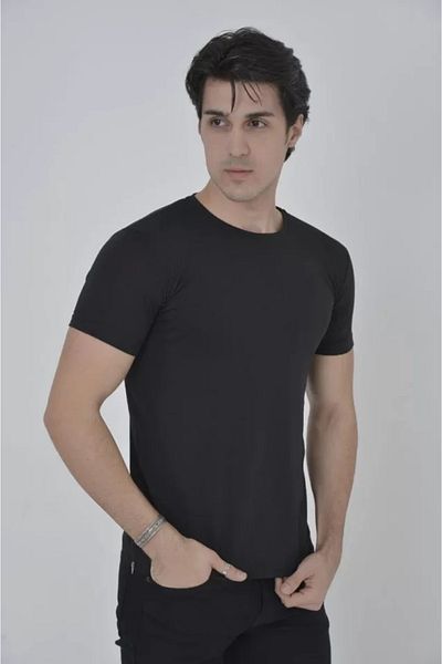 İpeksi Μπλουζάκι Silky Ανδρικό με φερμουάρ Slim Fit - Μαύρο