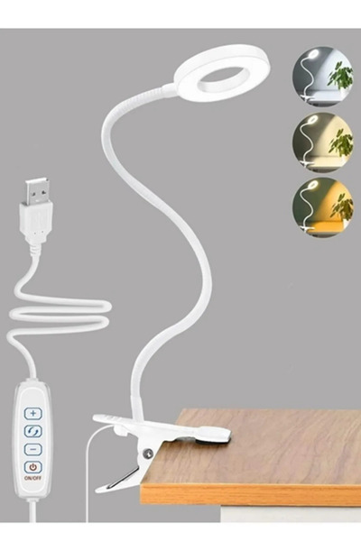 HANGAST 3 Renkli Led Çalışma Okuma Işığı Akrobat Kademeli Masa Lambası Ayarlanabilir Renk Ve Parlaklık