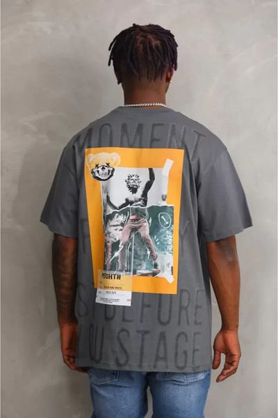 JANES Καπνιστό μπλουζάκι Unisex Oversize με στάμπα