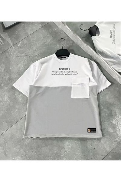 JANES Μπλουζάκι Unisex με τσέπη με λεπτομέρειες - Γκρι