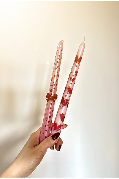 inrobert Fiyonk Ve Kalpli Pembe Mum