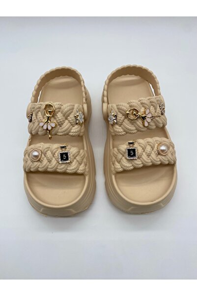 Sonimix 169.01 Örgülü Crocks Taşlı Ortopedik Terlik