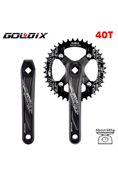 Choice1 مجموعة كرنك دراجة GOLDIX ذات الفتحة المربعة 40T ذات الكرنك الأسود 170...