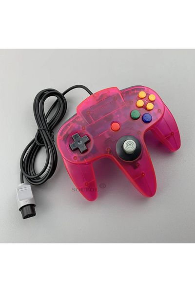 Choice Transparent Pink Wired Gamepad For NS 64 Host N64 Controller Gamepad Joystick For Classic Nintend 64