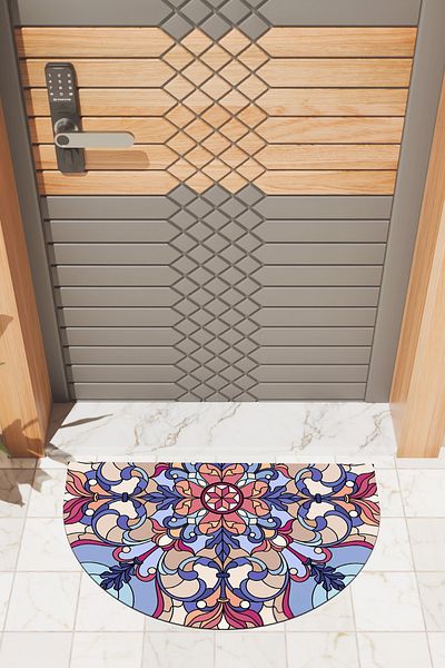 Dormot Home Modern Digital Doormat Colorful Mandala Pattern Doormat - Front Door Mat