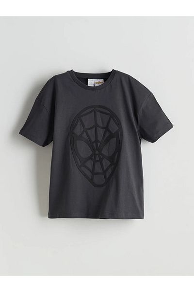 LC Waikiki Tricou pentru băieți cu imprimeu Spider-Man antracit LCW Kids