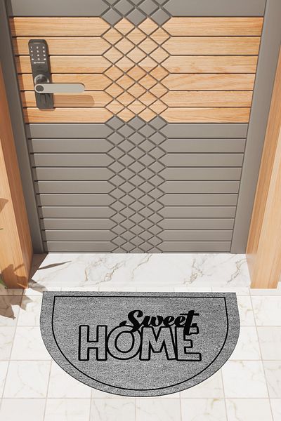 Rugmood Modern Digital Doormat Gray Sweet Home Doormat - Front Door Mat