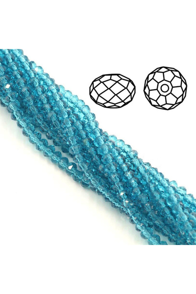 Choice خرز زجاجي كريستالي أزرق طاووسي متعدد الأوجه (125-130 قطعة) مقاس 2 × 3 ...