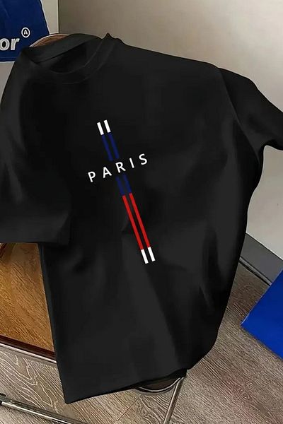 Massgai Μπλουζάκι Unisex Paris Printed Oversize 100% βαμβάκι