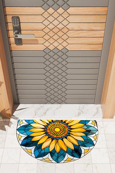 Rugmood Modern Digital Doormat Colorful Mandala Pattern Doormat - Front Door Mat