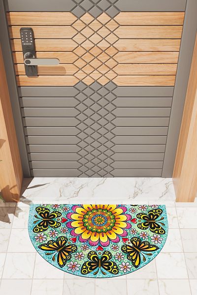 Rugmood Modern Digital Doormat Colorful Butterfly Pattern Doormat - Front Door Mat